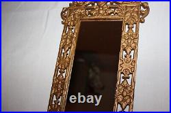 Vintage Victorian candle sconce mirror candle brass bronze dolphin koi fish set