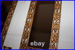 Vintage Victorian candle sconce mirror candle brass bronze dolphin koi fish set