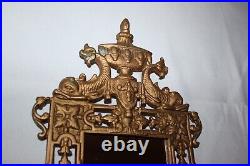 Vintage Victorian candle sconce mirror candle brass bronze dolphin koi fish set