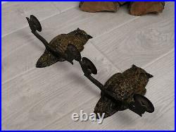 Vintage Wall Candle Candlestick Holders 2 Decorative Metalware USSR OWL