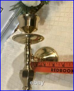 Vintage Wall Sconces Solid Brass Traditional Candle Holders Wall Matching Pair