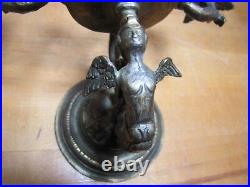 Vintage Winged Figural Decorative Arts Wall Mount Double Candle Holder Italy