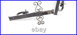 Vintage Wrought Iron Black Candle Holders Sconces Indoor Outdoor Wall Hanging Pr