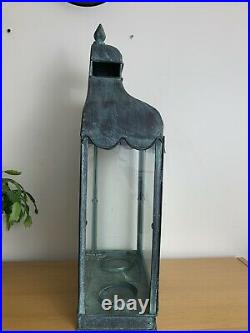 Vintage outdoor wall sconce lantern candle holder withmirror galvanized metal 20