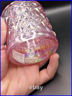 Vintage rare fenton pink carnival Fine Cut & Block Fairy Lamp Light