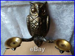Vintage wall Candle Candlestick Holders 2 Decorative Metalware USSR Soviet OWL