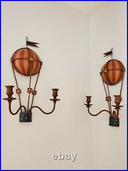 Vintage wall scones candle stick hot air balloons