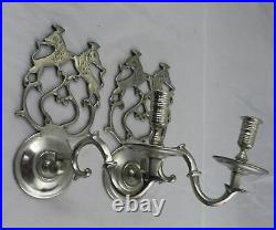 Virginia Metalcrafters Williamsburg Pewter Chownings Tavern Wall Sconces 10 x 5