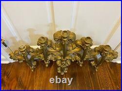 Vtg 1969 Gold Candle Holder Wall Sconce Hollywood Universal Statuary Chicago MCM