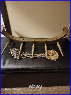 Vtg 1971 Spanish Gothic Mediterranean 5 Arm Candle Sconce with Chains Dart Ind
