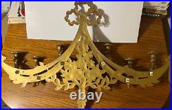Vtg 70's Syroco Hollywood Regency 6 Candle Wall Sconce Flowers Scroll # 4093