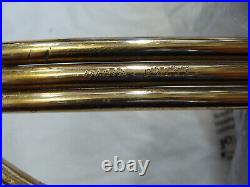 Vtg ART DECO Signed INDIA # P2137 Solid Brass Triple Candle Holder Wall Sconces