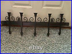 Vtg Black Wrought Iron Hanging Wall Sconce Gothic Candelabra