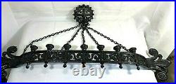 Vtg Dart Plastic Faux Metal Gothic Medieval Chains Wall Mount Candle Holder