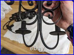 Vtg. MCM Mexican wrought iron wall candleholders pair