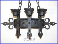 Vtg Pair 1967 Sexton Gothic Wrought Iron Wall Sconce Candle Holders Candelabras
