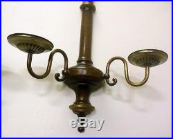 Vtg Pair 30 h. Wall Sconces Candleholders Wood and Metal REGENCY style
