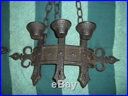 Vtg Set 2 1967 Sexton Gothic Wrought Iron Wall Sconce Candle Holders Candelabras