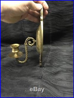 Vtg Set of 4 Matching Solid Brass Wall Sconces Candle Holder Sconces Regency