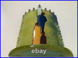 Wailing Wall Art Glass Menorah Candle Holder, 12 Wide, 12 Tall, 4 1/2 Deep