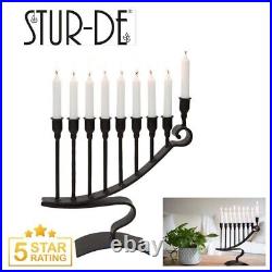 Wall Mount 9 Candle Handmade Handcrafted Iron Chanukah Menorah Holder by Stur-De