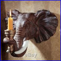 Wall Mount Elephant Sculptural Candle Sconce Hallway Tealight Holder 2 Pack NEW