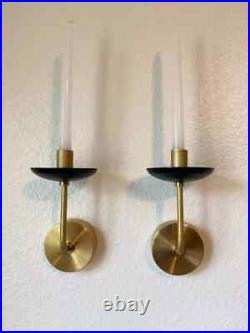 Wall Sconce Candle Holder Gold & Black Nautical 4 piece Brass