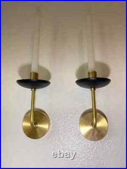 Wall Sconce Candle Holder Gold & Black Nautical 4 piece Brass