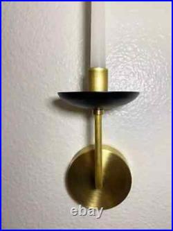 Wall Sconce Candle Holder Gold & Black Nautical 4 piece Brass