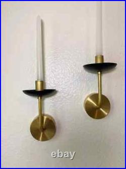 Wall Sconce Candle Holder Gold & Black Nautical 4 piece Brass