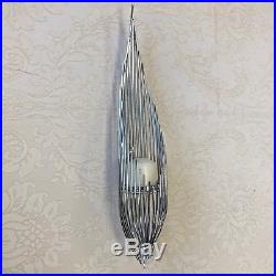 Wall Sconce Silver Candle Holder Chrome Plated