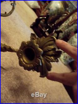 Wall Sconce candle holder candelabra Gold Gilt Bronze/ Brass Figural chandelier