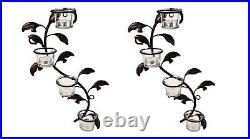 Wall sconces 42cm Long with 8 Glass Cup Candle Holders-Set of 2