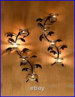 Wall sconces 42cm Long with 8 Glass Cup Candle Holders-Set of 2