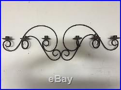 Wrot Iron Wall Candle Holder For Six Candles